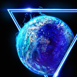 Neon planets wallpaper