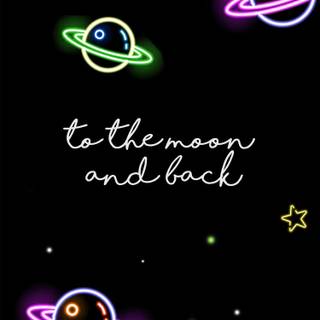 Neon planets wallpaper