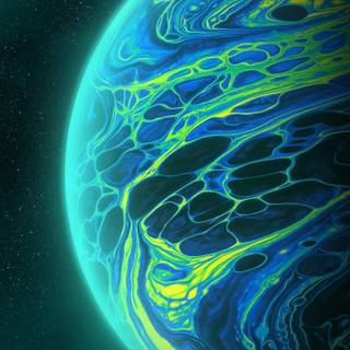 Neon planets wallpaper