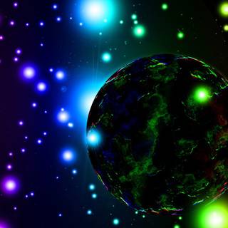 Neon planets wallpaper