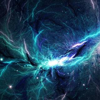 Neon planets wallpaper