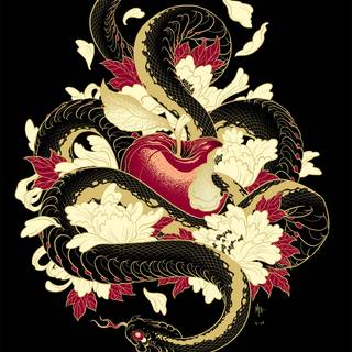 Snake drawing wallpaper