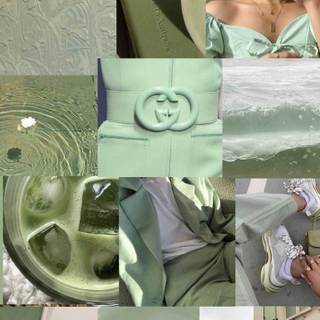 Dark green collage wallpaper