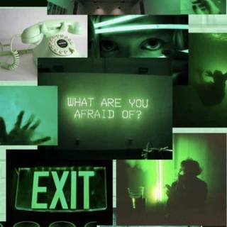 Dark green collage wallpaper