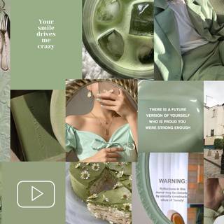 Dark green collage wallpaper