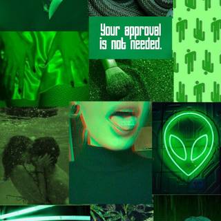 Dark green collage wallpaper