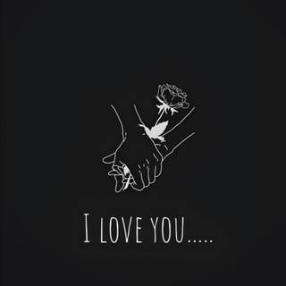 I love you black and white wallpaper