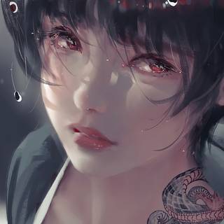 Tattoo girl anime wallpaper
