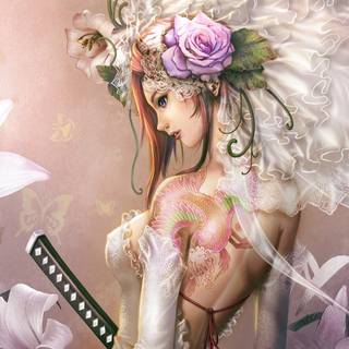 Tattoo girl anime wallpaper