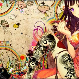 Tattoo girl anime wallpaper