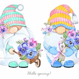 Gnomes spring wallpaper