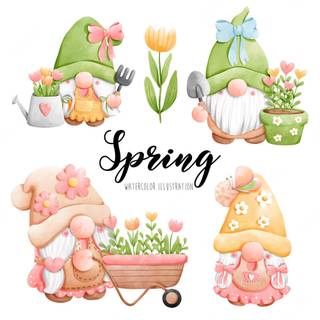 Gnomes spring wallpaper