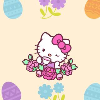 Easter cat and bunny wallpaper