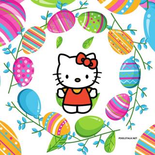 Easter cat and bunny wallpaper