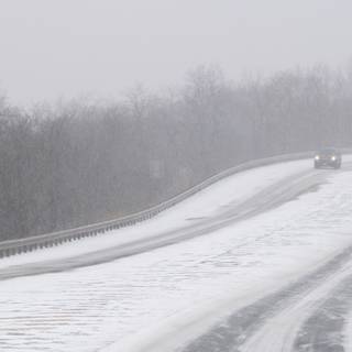 Dark winter road way wallpaper