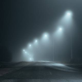 Dark winter road way wallpaper