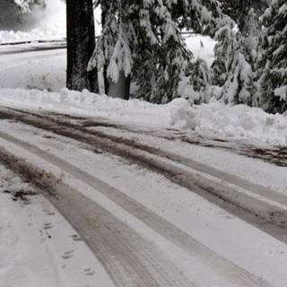 Dark winter road way wallpaper