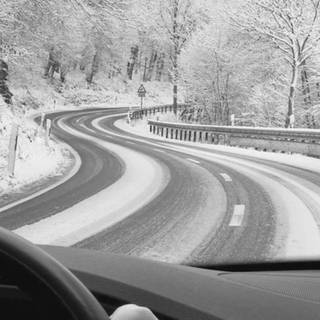 Dark winter road way wallpaper