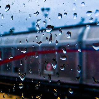 Rainy train wallpaper