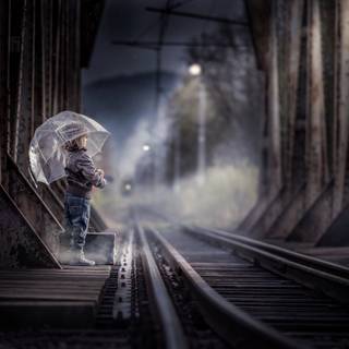 Rainy train wallpaper