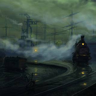 Rainy train wallpaper