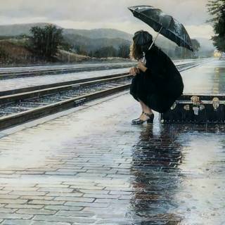 Rainy train wallpaper