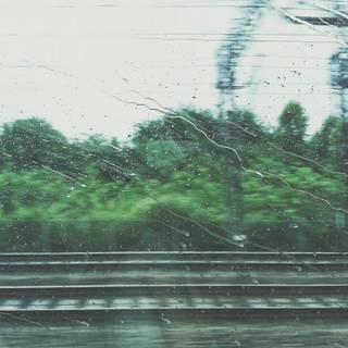 Rainy train wallpaper