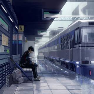 Rainy train wallpaper