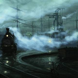 Rainy train wallpaper