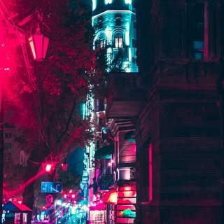 Neon town wallpaper