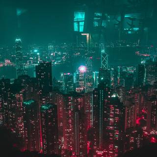 Neon town wallpaper