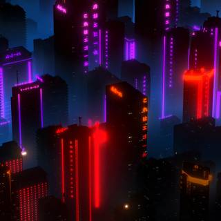 Neon town wallpaper