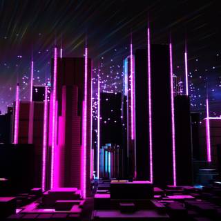 Neon town wallpaper