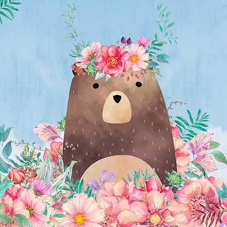 Cartoon animal spring wallpaper