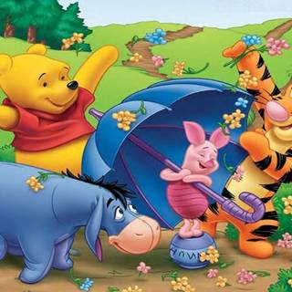 Cartoon animal spring wallpaper