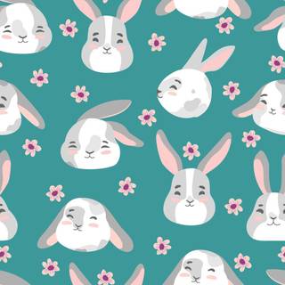 Cartoon animal spring wallpaper