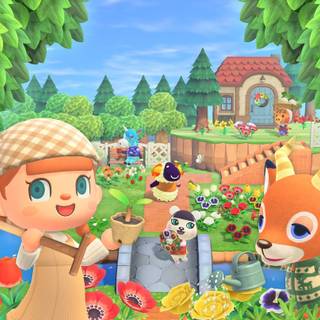 Cartoon animal spring wallpaper