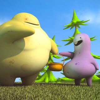 Cartoon animal spring wallpaper