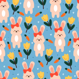 Cartoon animal spring wallpaper