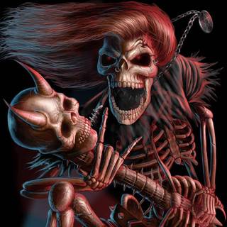 Grunge aesthetic skeleton computer wallpaper