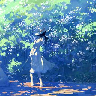 Anime girl summer wallpaper