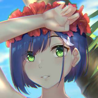 Anime girl summer wallpaper