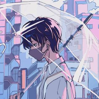 Anime blue phone wallpaper