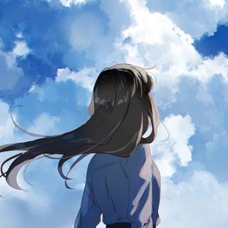 Anime blue phone wallpaper