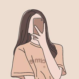 Cartoon drawing girl wallpaper