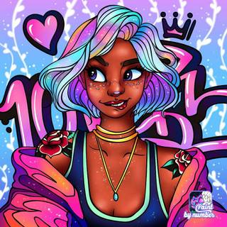 Cartoon drawing girl wallpaper