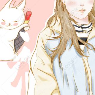 Cartoon drawing girl wallpaper