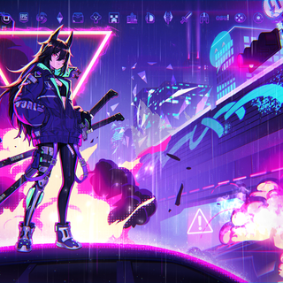 Neon samuari wallpaper