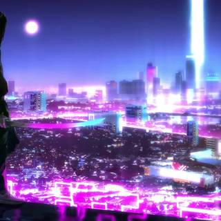 Neon samuari wallpaper