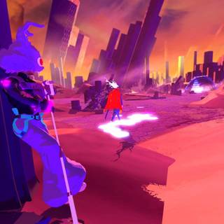 Neon samuari wallpaper